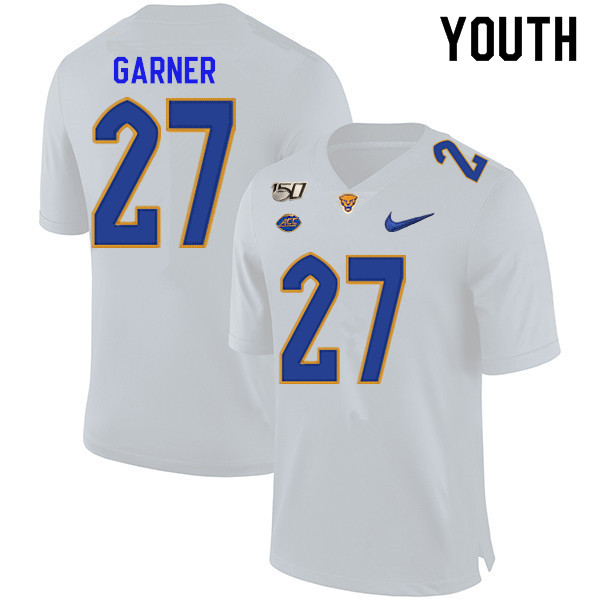 2019 Youth #27 Bricen Garner Pitt Panthers College Football Jerseys Sale-White